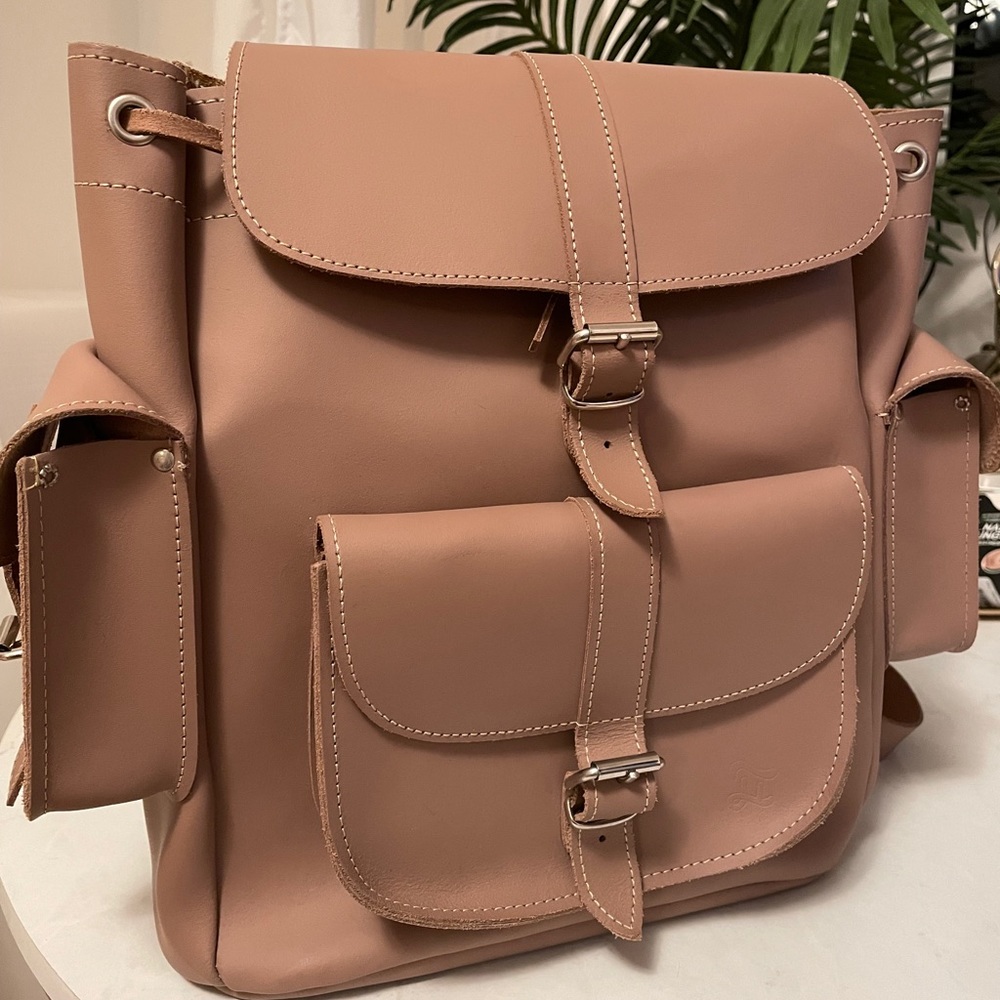 Leather backpack